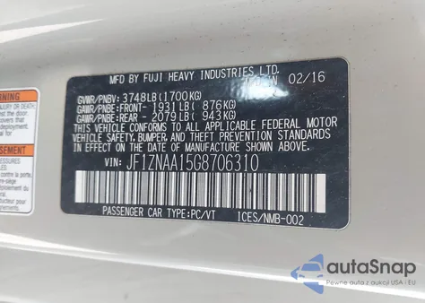 2016 Scion Fr-S Release Series 2.0 из США, поврежденный, VIN JF1ZNAA15G8706310